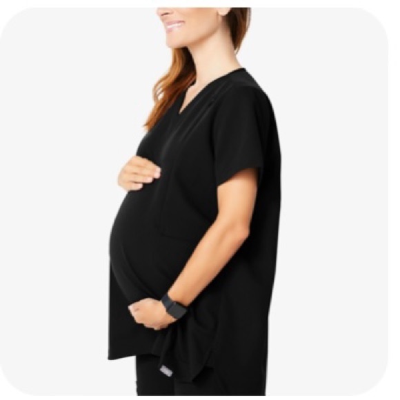 Figs Tops Figs Maternity Scrub Top Black Breastfeeding Nursing